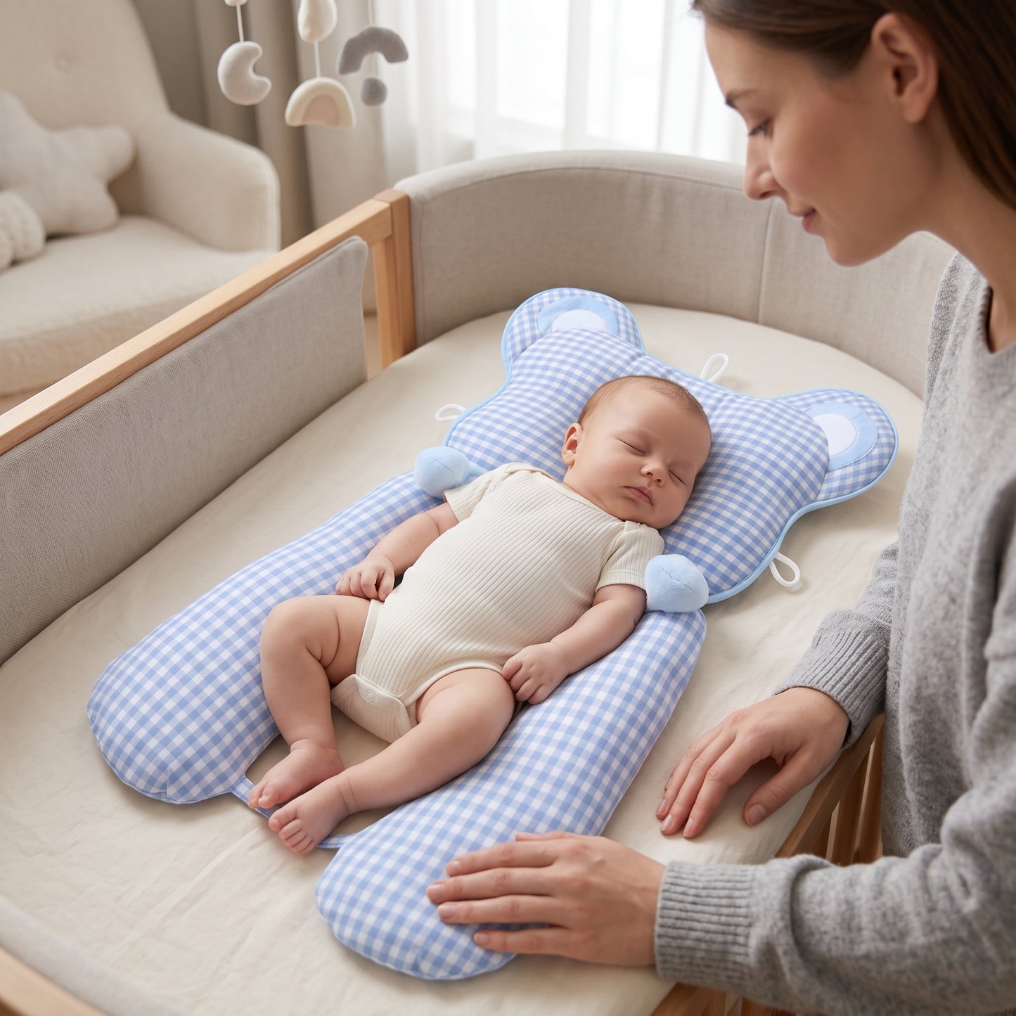 Little Manta Round Newborn Head Pillow