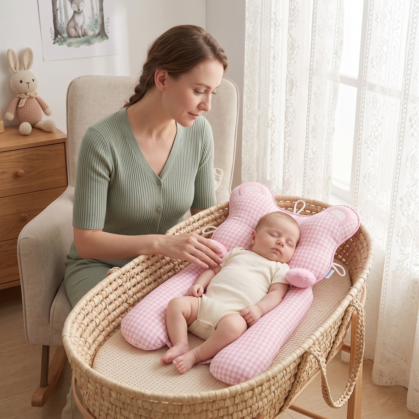 Little Manta Round Newborn Head Pillow