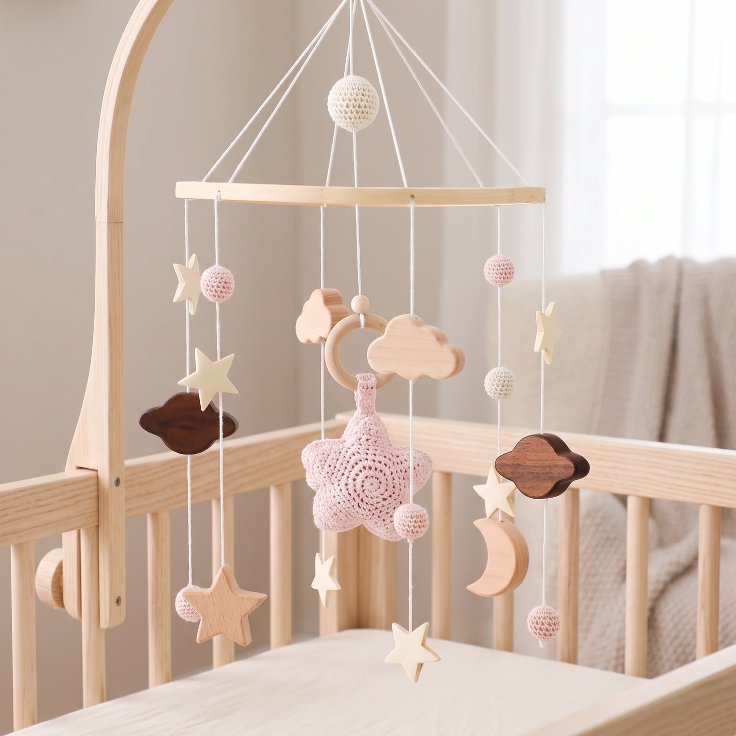 Little Manta Starry Wooden Crib Mobile