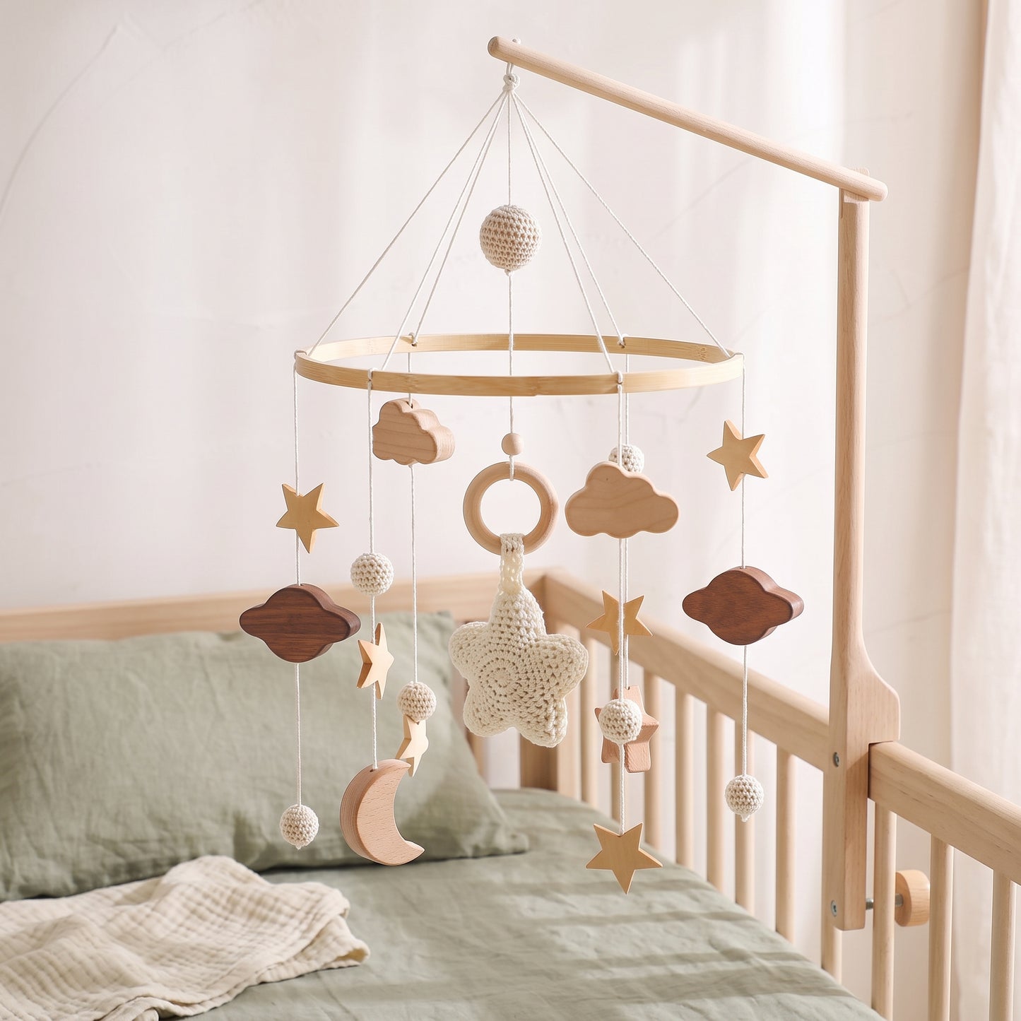 Little Manta Starry Wooden Crib Mobile