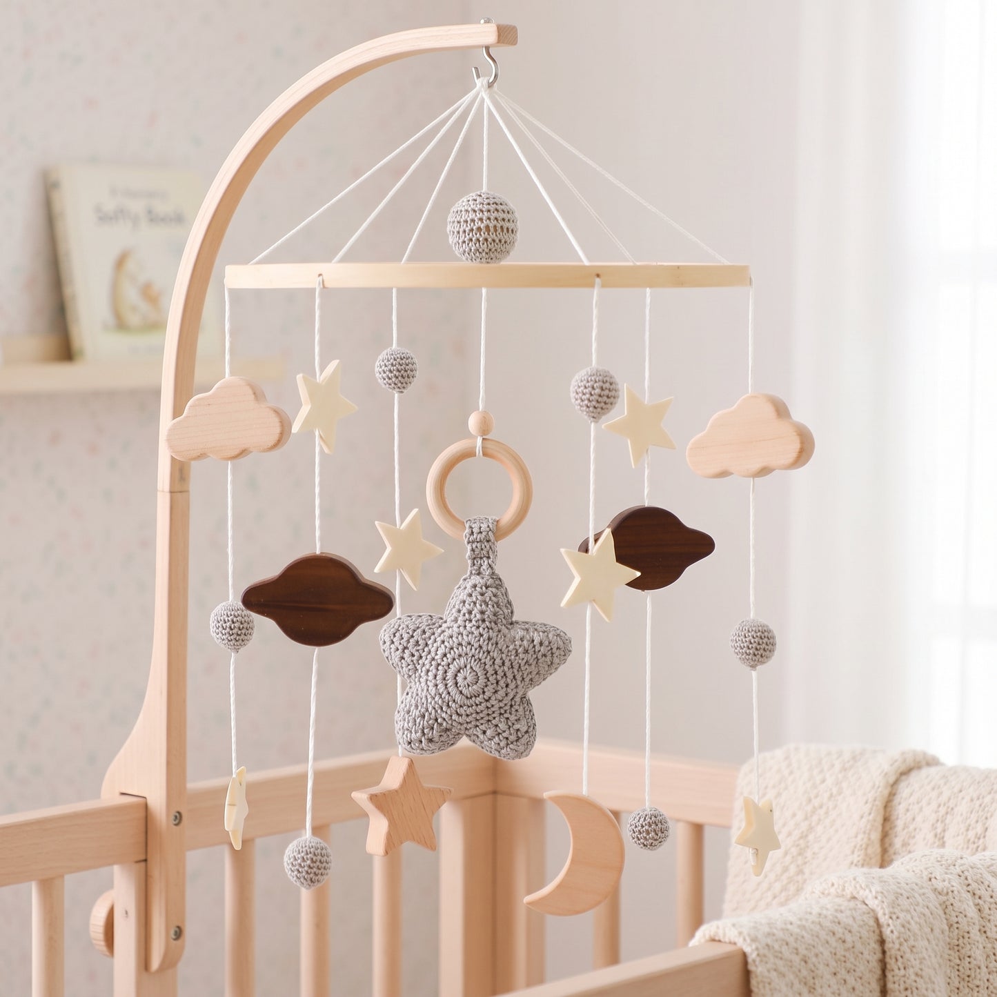 Little Manta Starry Wooden Crib Mobile