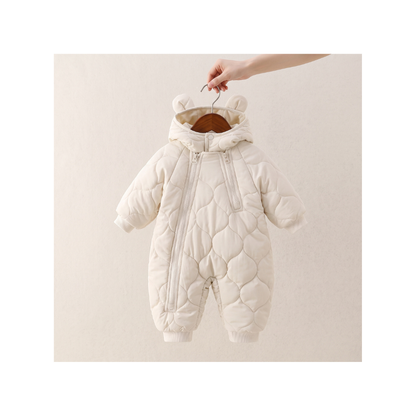 Little Manta Quilted Hooded Baby Romper