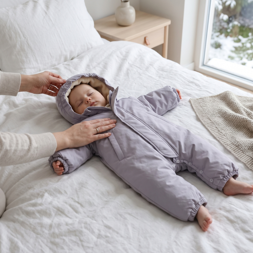 Little Manta Hooded Baby Snowsuit