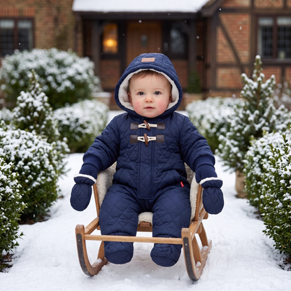 Little Manta Fleece Hooded Baby Onesie