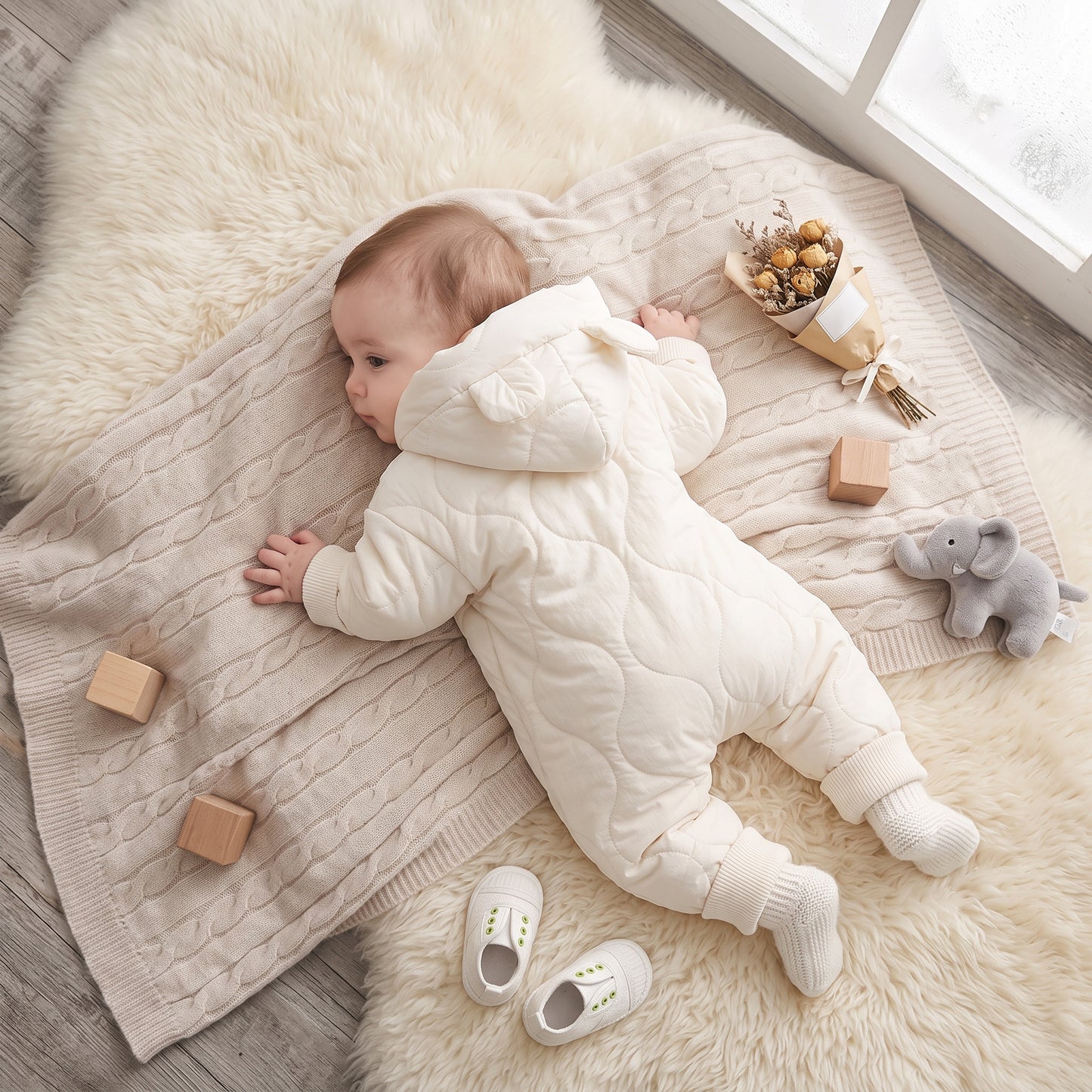 Little Manta Cotton Baby Winter Romper