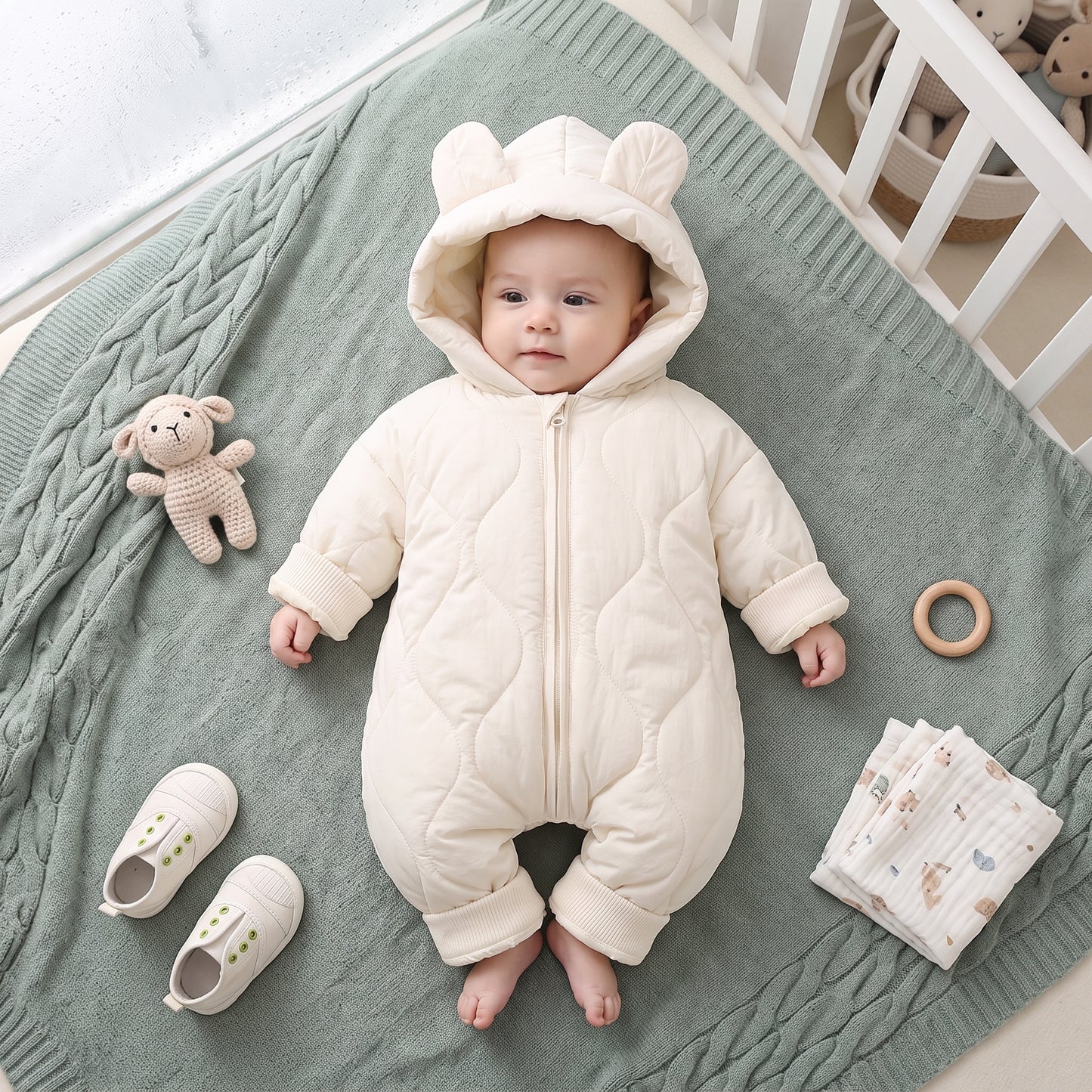 Little Manta Cotton Baby Winter Romper