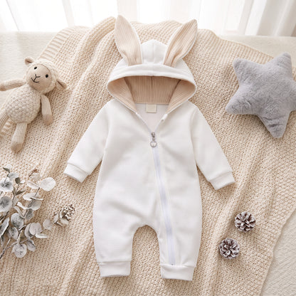 Little Manta Bunny Hooded Baby Romper