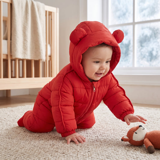 Little Manta Hooded Baby Winter Romper
