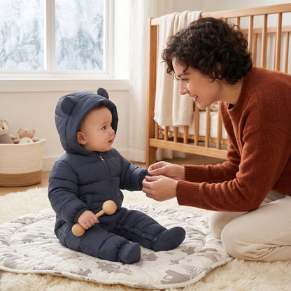 Little Manta Hooded Baby Winter Romper