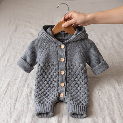 Little Manta Bear Knit Baby Onesie