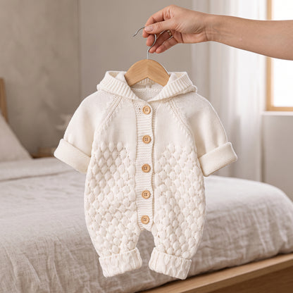 Little Manta Bear Knit Baby Onesie