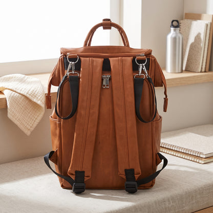Little Manta Madison Leather Nappy Backpack