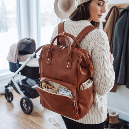 Little Manta Madison Leather Nappy Backpack
