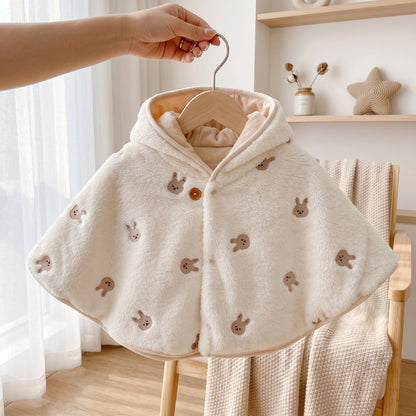 Little Manta Double-Layer Soft Fleece Hooded Baby Cape