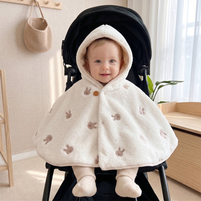 Little Manta Double-Layer Soft Fleece Hooded Baby Cape