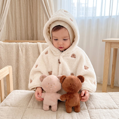 Little Manta Double-Layer Soft Fleece Hooded Baby Cape