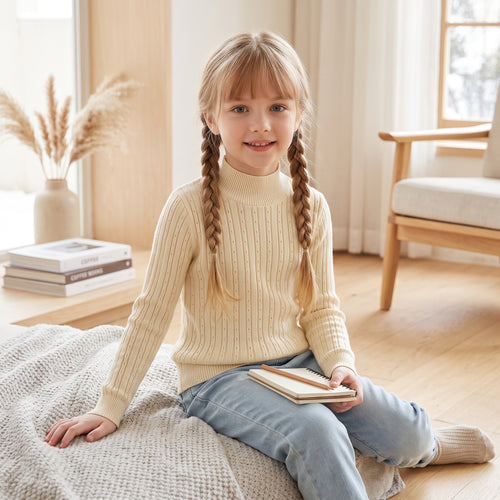 Little Manta Knit Baby Turtleneck Sweater