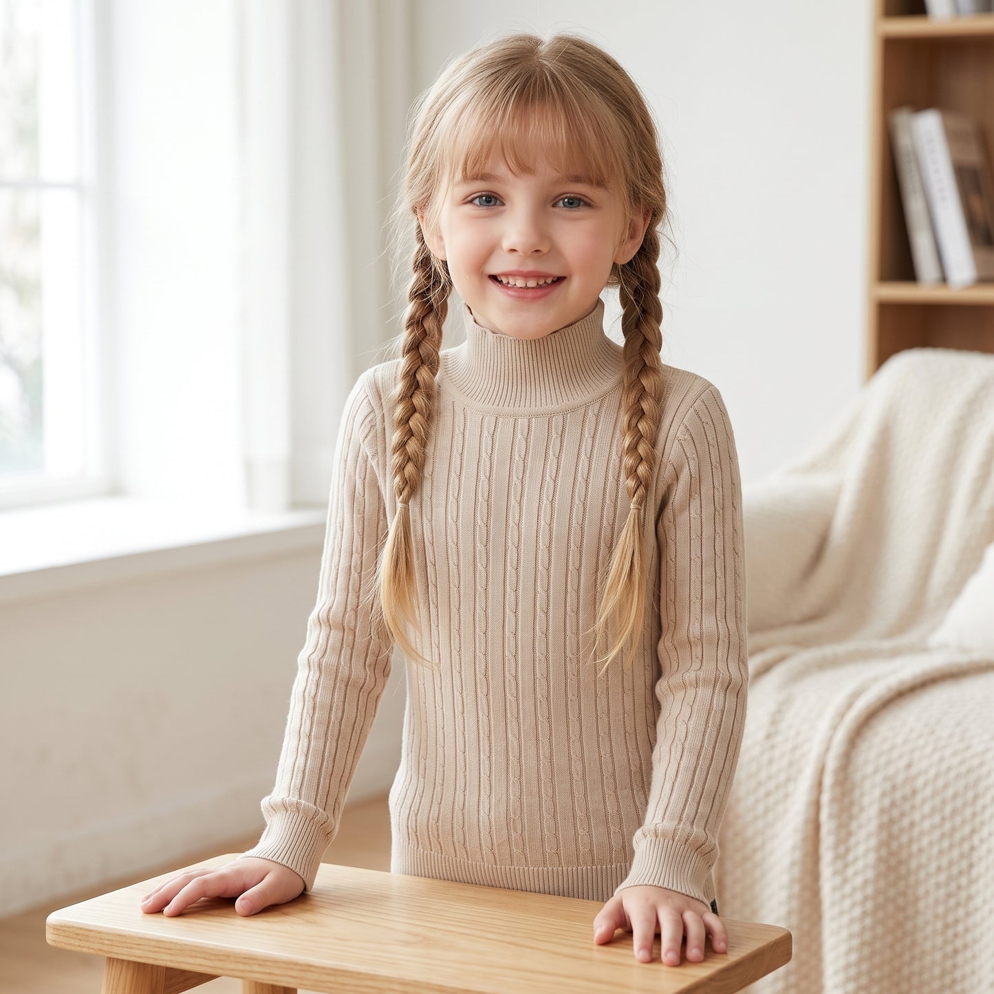 Little Manta Knit Baby Turtleneck Sweater