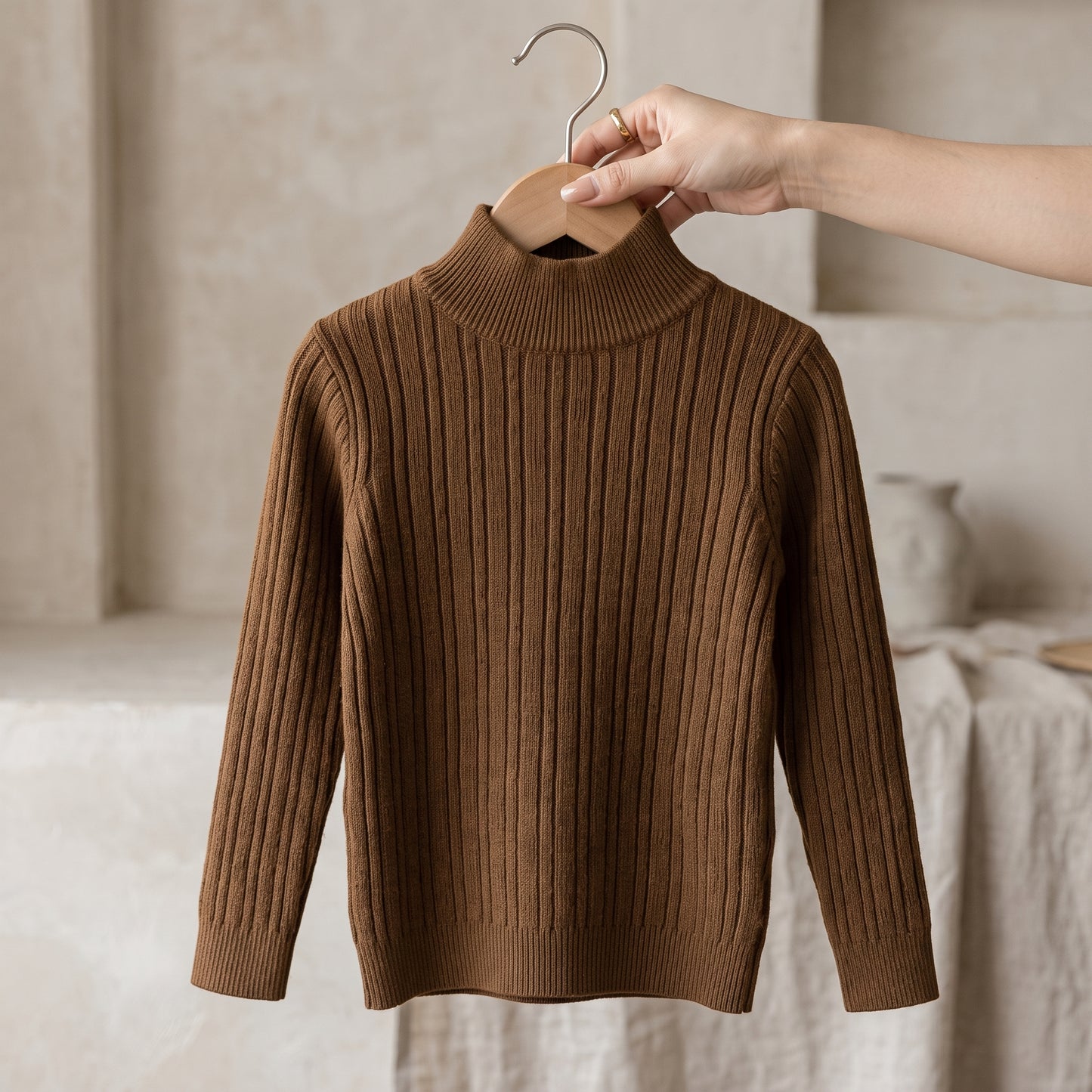 Little Manta Knit Baby Turtleneck Sweater