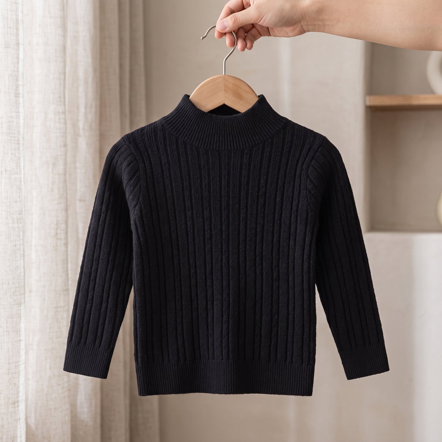 Little Manta Knit Baby Turtleneck Sweater