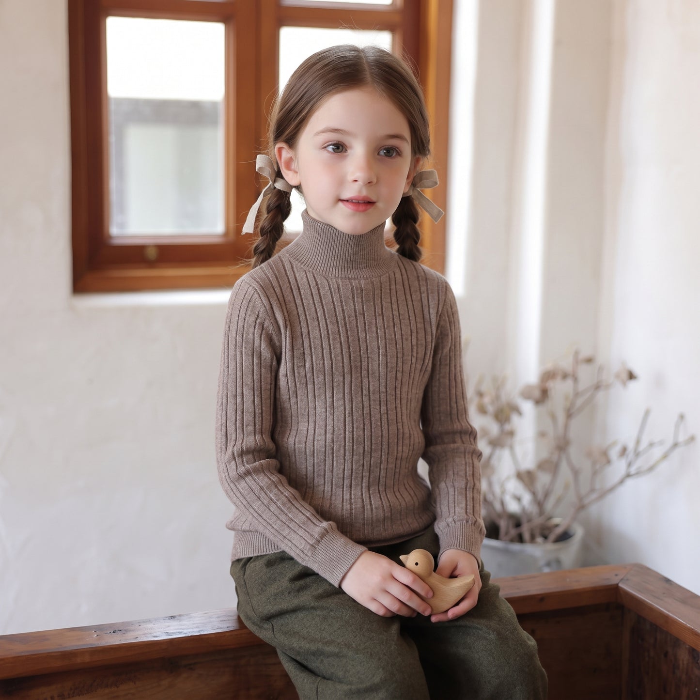 Little Manta Knit Baby Turtleneck Sweater