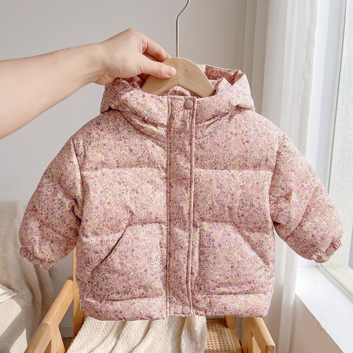Little Manta Floral Baby Down Jacket