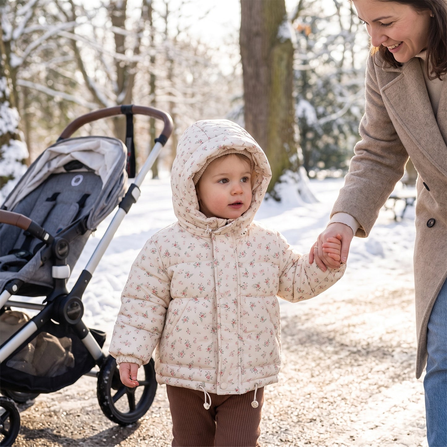 Little Manta Floral Baby Down Jacket