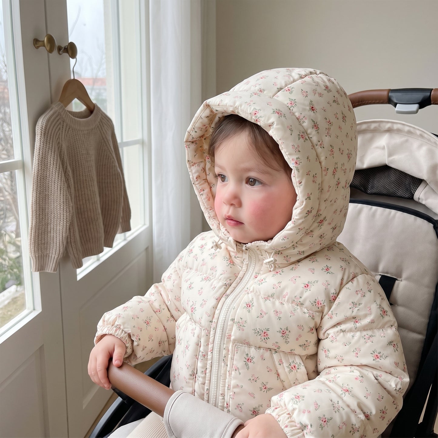 Little Manta Floral Baby Down Jacket