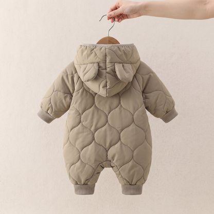 Little Manta Quilted Hooded Baby Romper