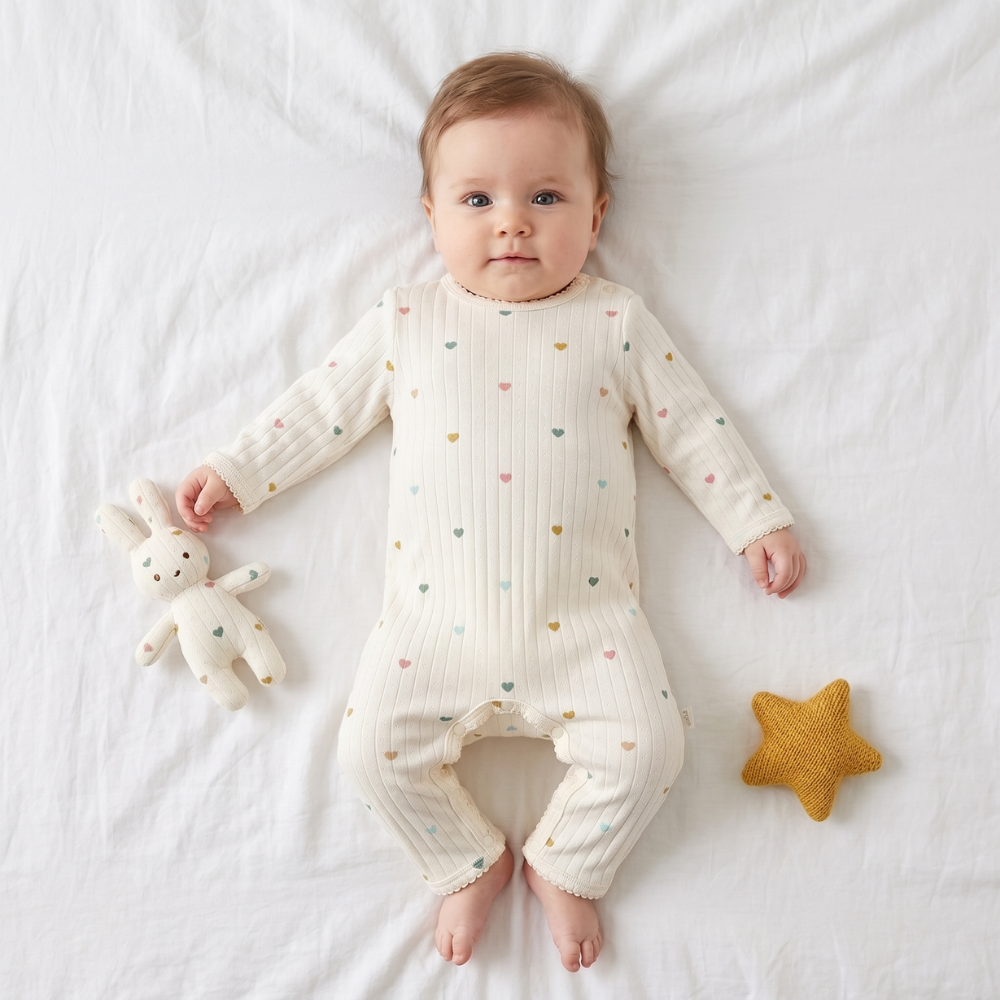 Little Manta Meadow Baby Cotton Jumpsuit