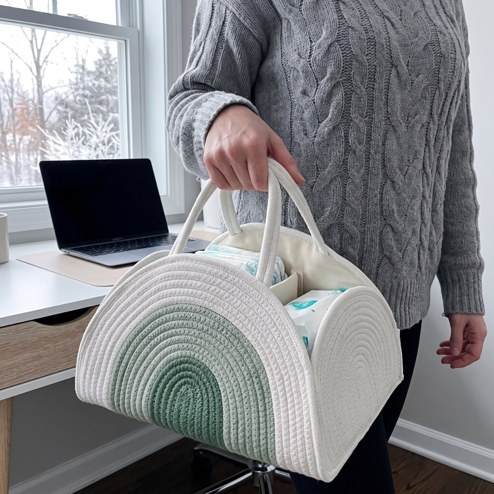 Little Manta Woven Baby Diaper Caddy