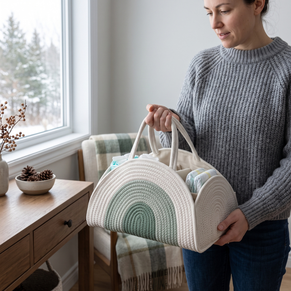 Little Manta Woven Baby Diaper Caddy