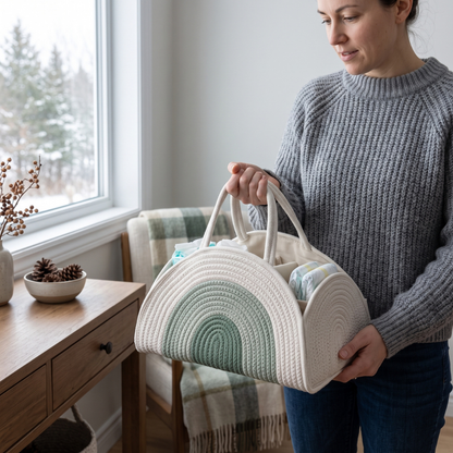 Little Manta Woven Baby Diaper Caddy