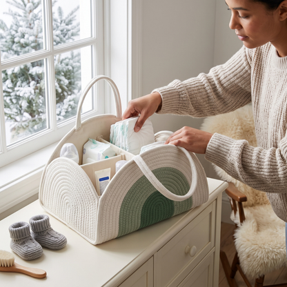 Little Manta Woven Baby Diaper Caddy