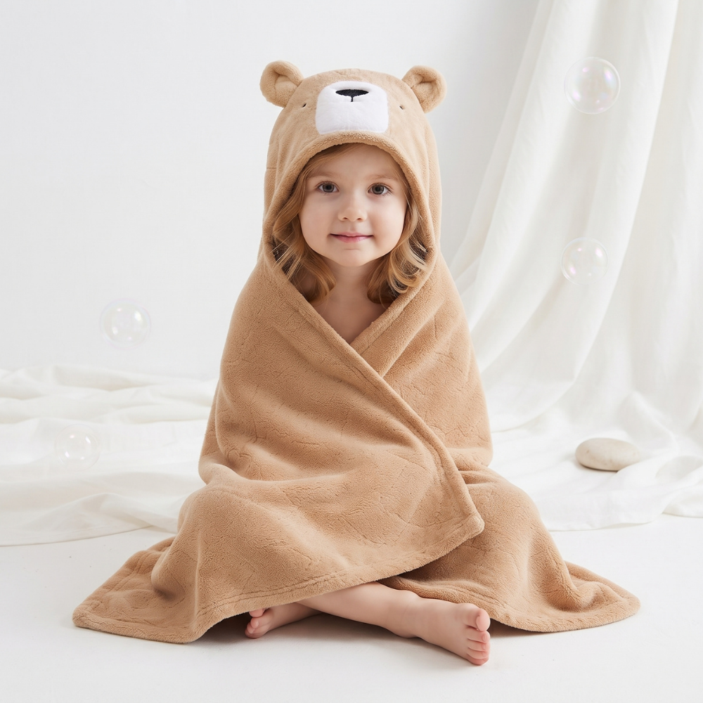 Little Manta Bubble Kids Hooded Towel