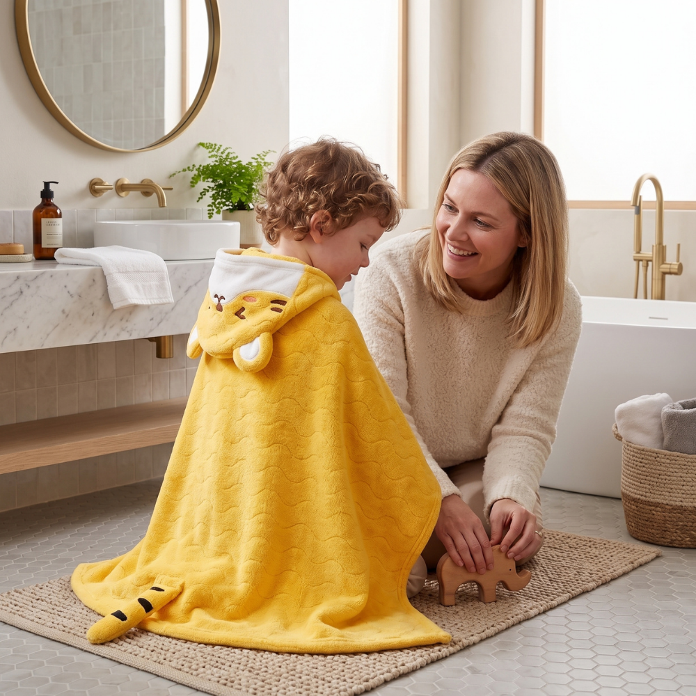 Little Manta Bubble Kids Hooded Towel