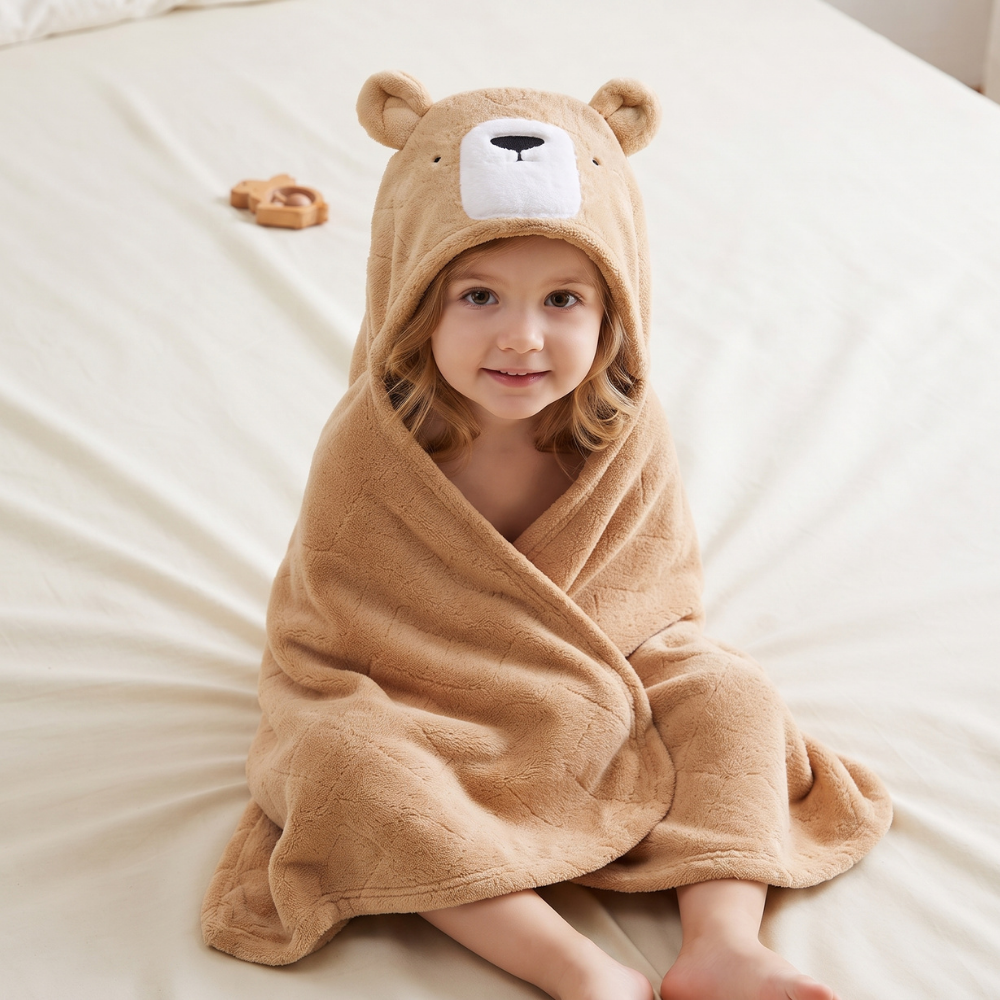 Little Manta Bubble Kids Hooded Towel
