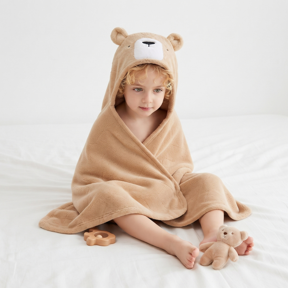 Little Manta Bubble Kids Hooded Towel