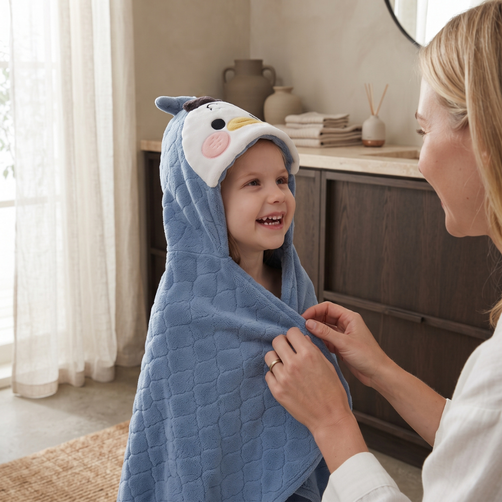 Little Manta Bubble Kids Hooded Towel