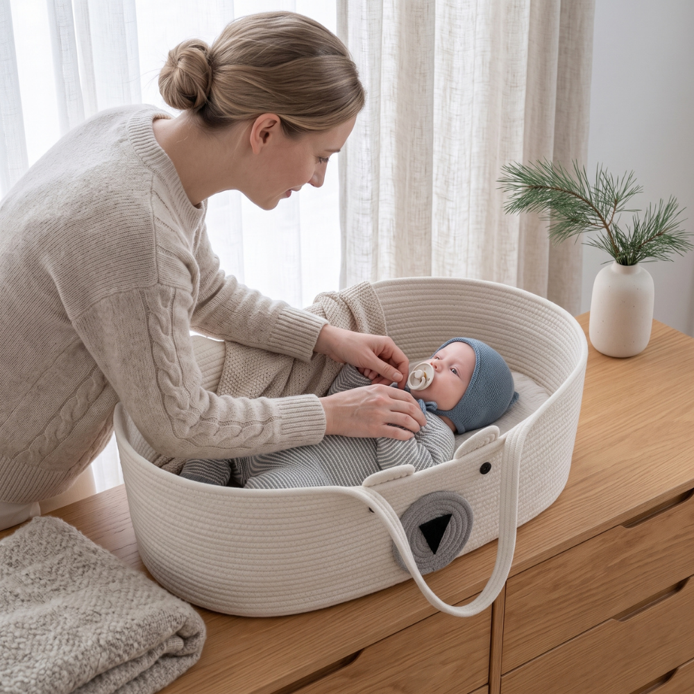 Little Manta Woven Moses Basket
