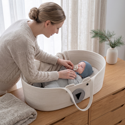 Little Manta Woven Moses Basket