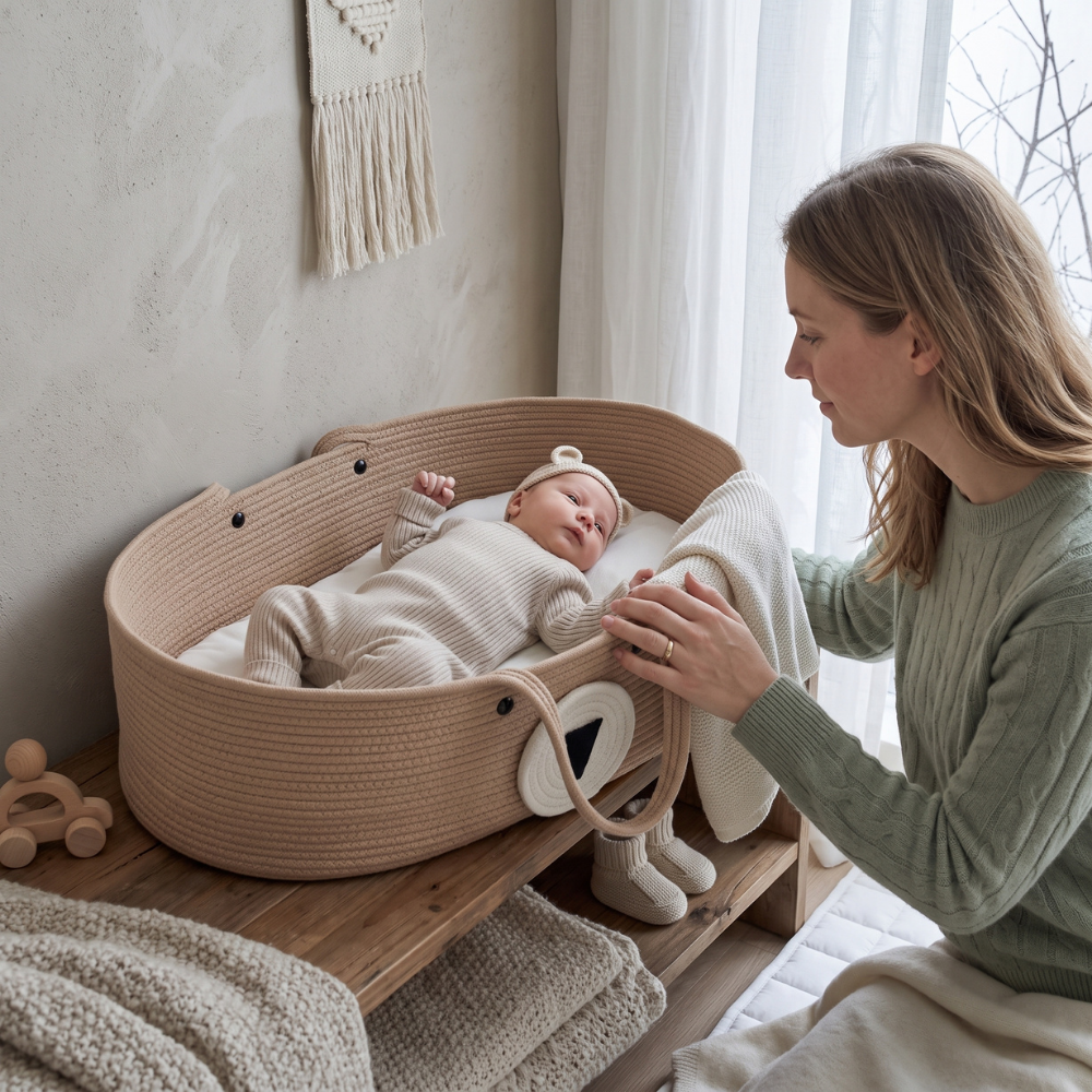 Little Manta Woven Moses Basket
