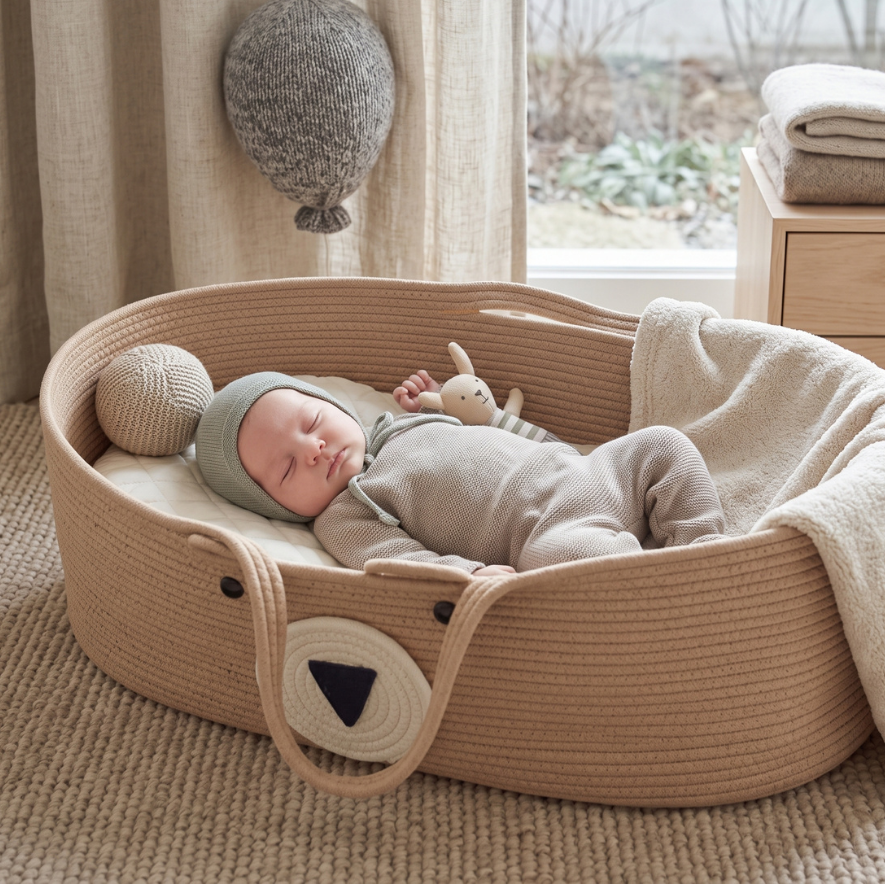 Little Manta Woven Moses Basket