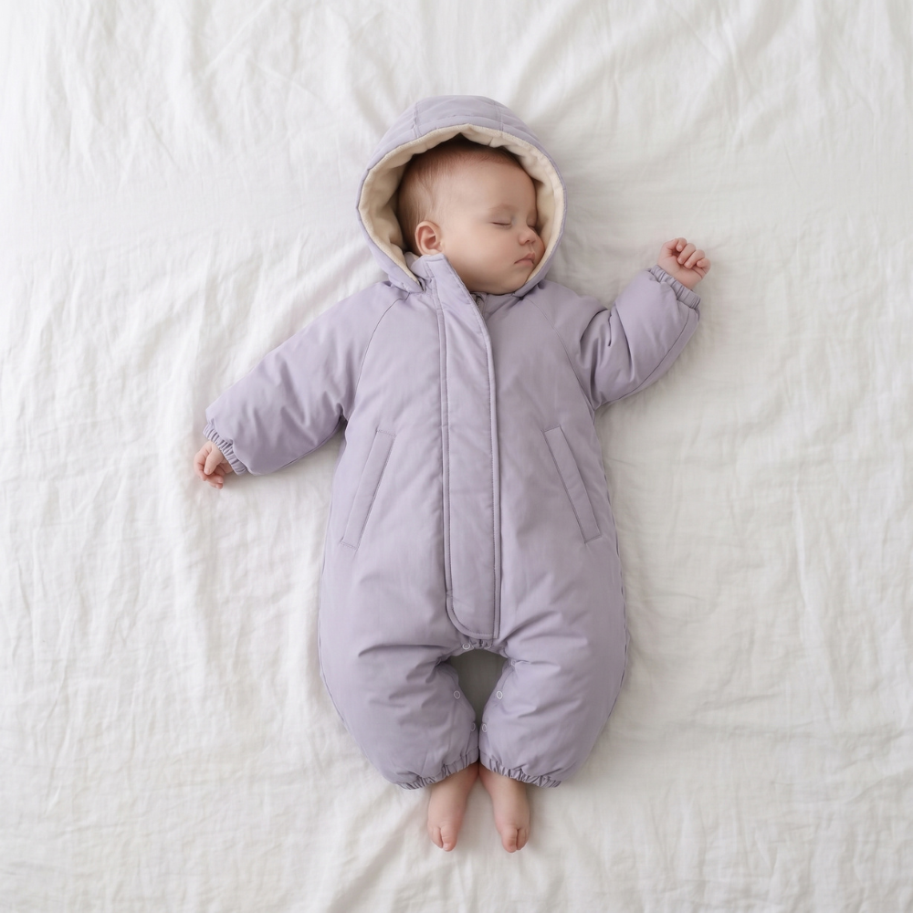 Little Manta Hooded Baby Snowsuit