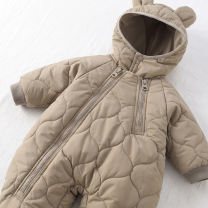 Little Manta Quilted Hooded Baby Romper