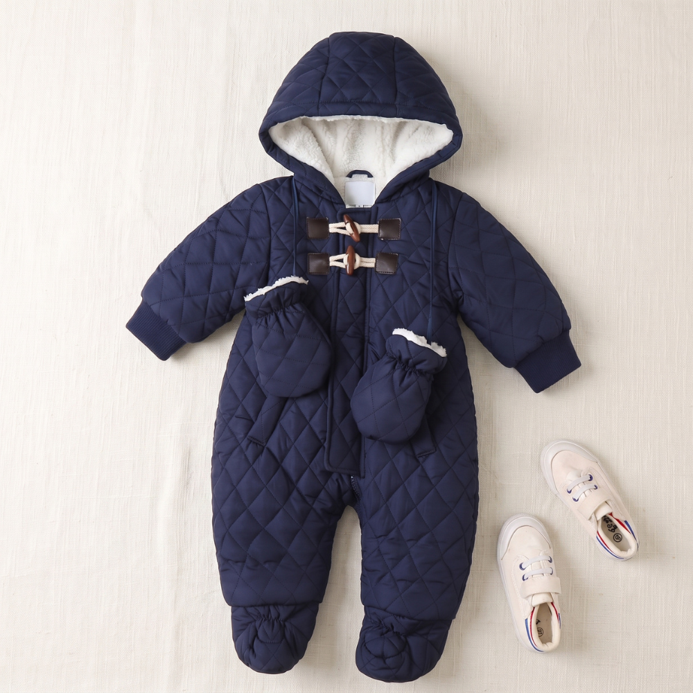 Little Manta Fleece Hooded Baby Onesie