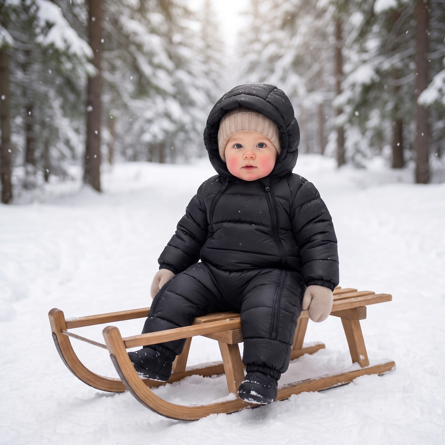 Little Manta Hooded Baby Snowsuit