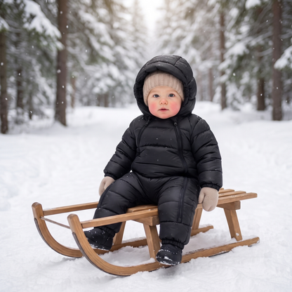 Little Manta Hooded Baby Snowsuit