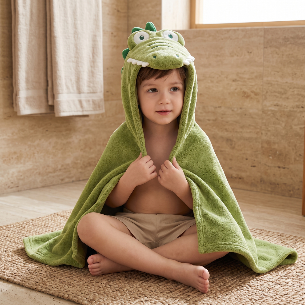 Little Manta Bubble Hooded Baby Towel