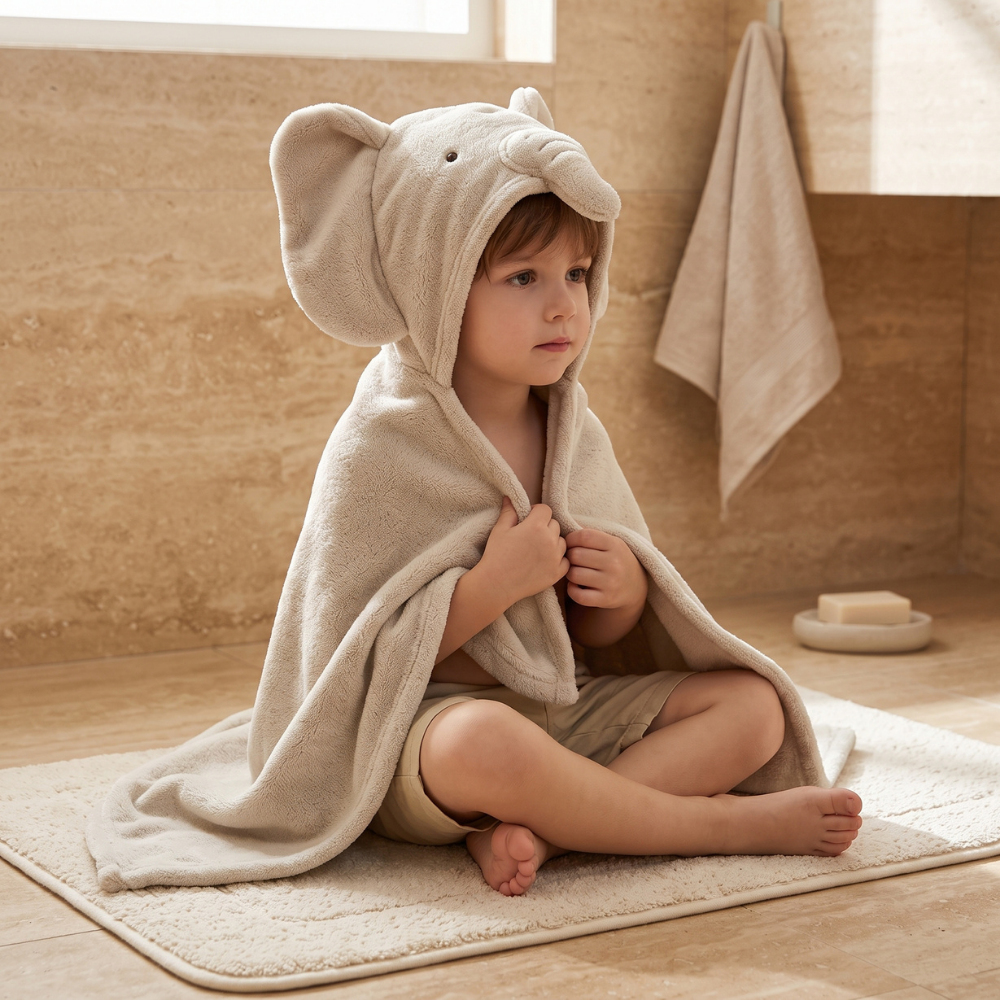 Little Manta Bubble Hooded Baby Towel